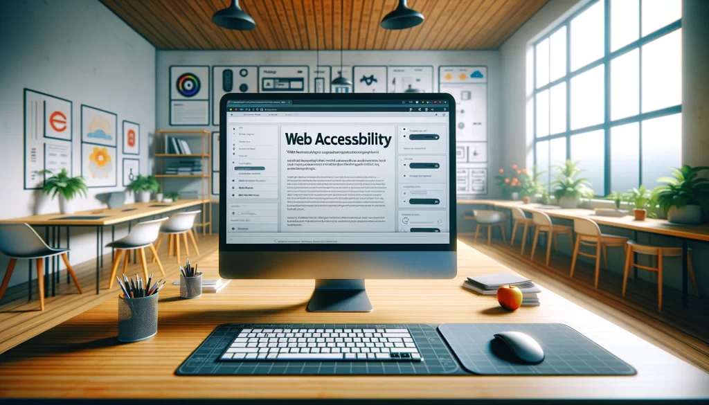 Image d'un ordinateur affichant l'accessibilité web