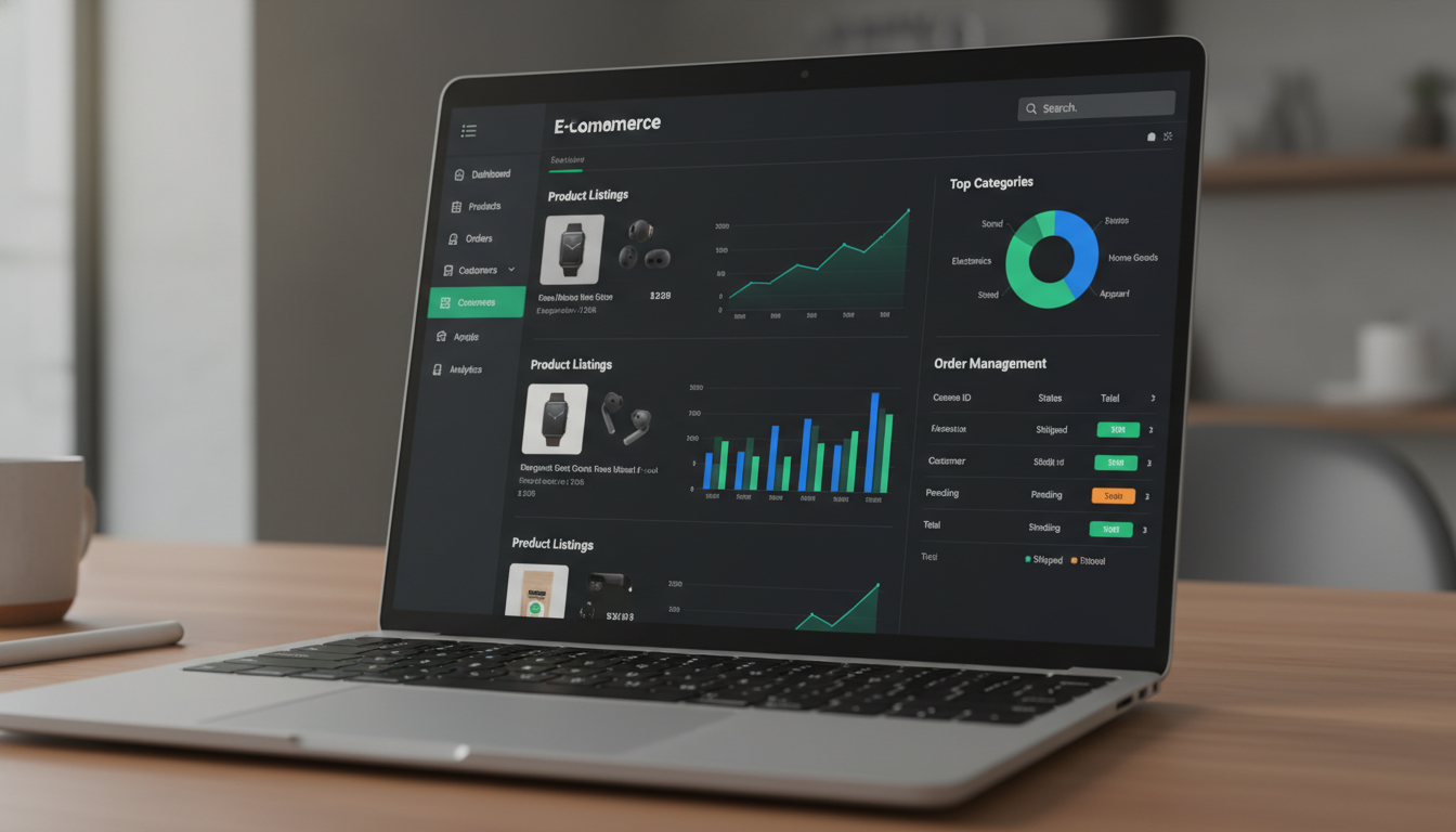 Tableau de bord de gestion de boutique en ligne