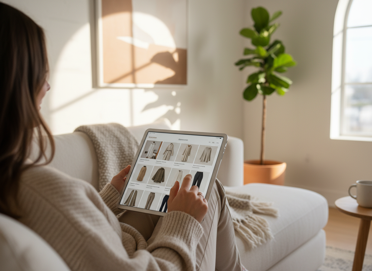 Expérience de magasinage en ligne sur tablette